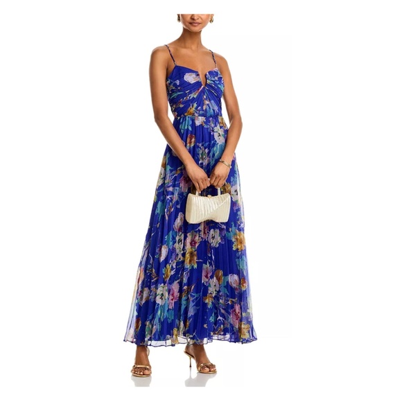 AQUA Watercolor Guest-Of Maxi Dress – Size Small – Blue – NWT – MSRP $128 - Picture 1 of 6